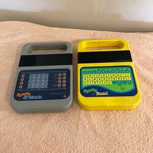 Vintage Texas Instruments Speak & Read Plus Speak & Math No Cartridges Both Work